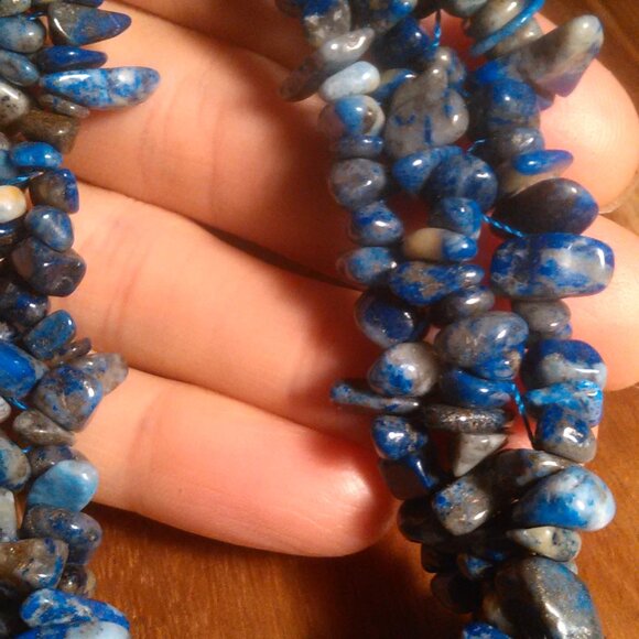 Lapis Lazuli Multi-Strand Stainless Steel Necklace - Picture 6 of 7